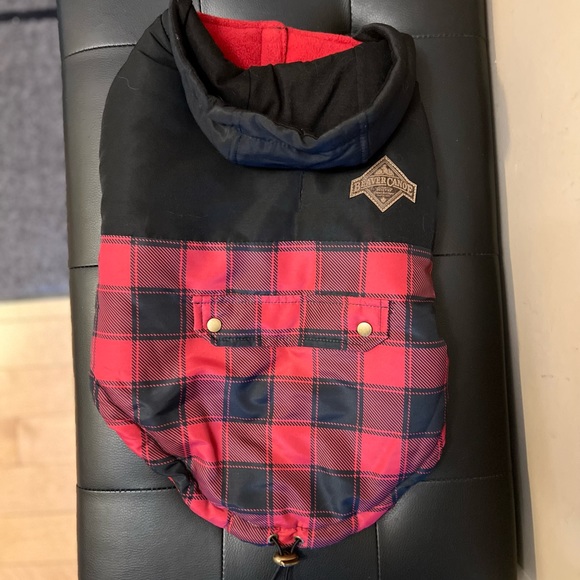Plaid Beaver Canoe dog winter jacket in L/G - Picture 4 of 6